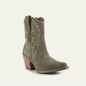 🔥NIB W/ Tags Buck & Brana Brooke Gamuza Olive Suede Western Boots Size 7.5